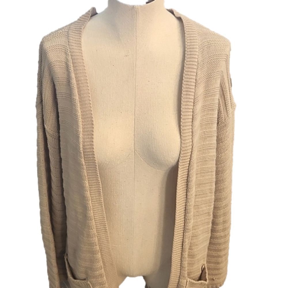 COPY - JUNIORS Say What tan lightweight cardigan size Small. - Picture 2 of 10